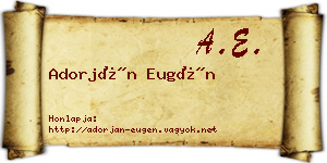 Adorján Eugén névjegykártya